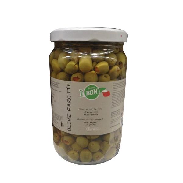 OLIVE VERDI FARCITE AL PEPERONE BONETTO VASO 1600G