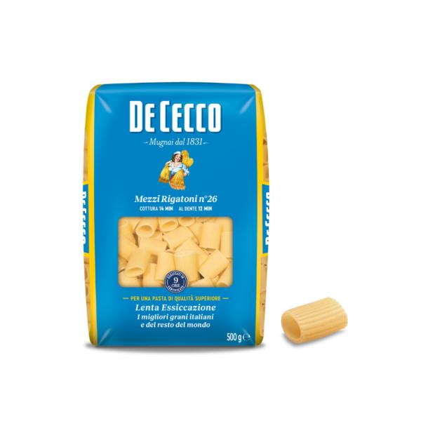 PASTA SEMOLA DE CECCO MEZZI RIGATONI 26 1 KG