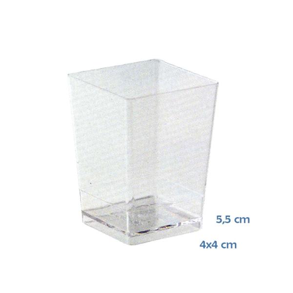 BICCHIERINO CUBO 4x4x5.5 100 PZ ml.60 (PMOCU001)