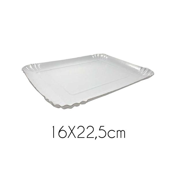 VASSOI PLAST.RETT. BIANCO PERLA 16X22,5 N.3 KG.10