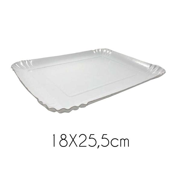 VASSOI PLAST.RETT. BIANCO PERLA 18X25,5 N.4 KG.10