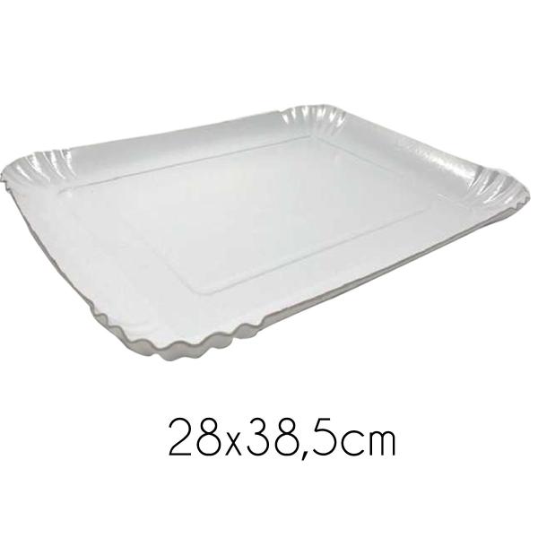 VASSOI PLAST.RETT. BIANCO PERLA 28X38,5 N.8 KG.10